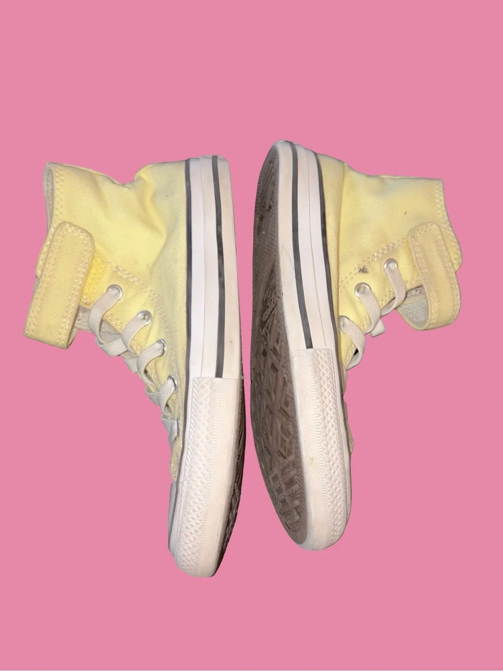 Converse Yellow High-Top Kids Sneakers with Velcro Strap